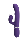 Fioletowy wibrator króliczek z funkcją delikatnych uderzeń i języczka
