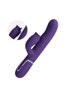 Fioletowy wibrator króliczek z funkcją delikatnych uderzeń i języczka