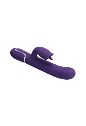 Fioletowy wibrator króliczek z funkcją delikatnych uderzeń i języczka