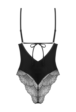 Czarne body z koronkowymi detalami