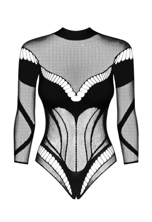 Siateczkowe body w kolorze czarnym