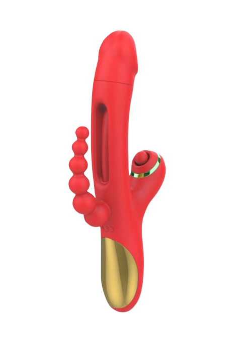 Silikonowy masażer z funkcją wibracji i stukania