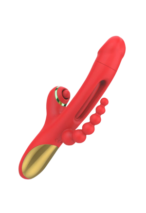 Silikonowy masażer z funkcją wibracji i stukania