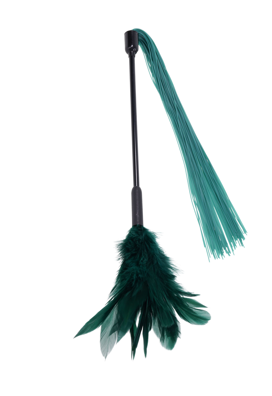 Dwustronny łaskotnik sensoryczny z piórami i silikonowymi paskami