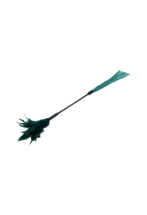 Dwustronny łaskotnik sensoryczny z piórami i silikonowymi paskami