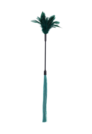 Dwustronny łaskotnik sensoryczny z piórami i silikonowymi paskami