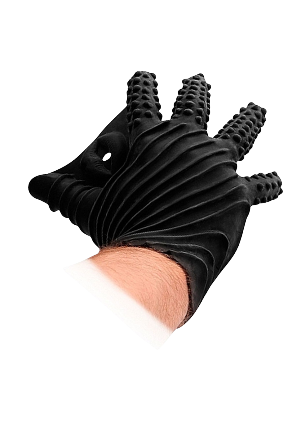 Silikonowa rękawica stymulująca z wypustkami