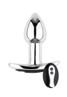 Metalowy korek analny z wibracją, sterowany pilotem - 7,5 cm