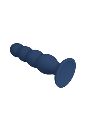 Silikonowe koraliki analne z kulkami ze stali nierdzewnej i przyssawką - 16,5 cm