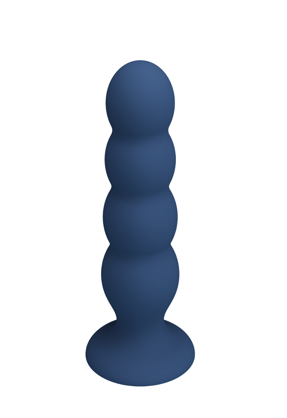 Silikonowe koraliki analne z kulkami ze stali nierdzewnej i przyssawką - 13,5 cm