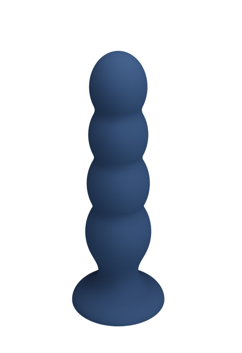 Silikonowe koraliki analne z kulkami ze stali nierdzewnej i przyssawką - 13,5 cm