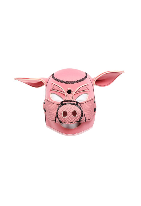 Neoprenowy kaptur BDSM – maska świnki z odpinanym kagańcem