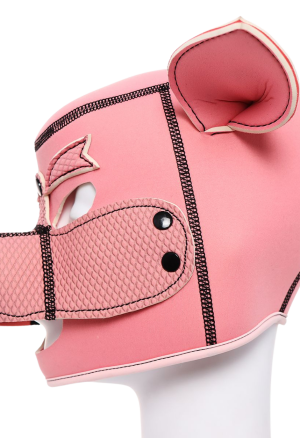 Neoprenowy kaptur BDSM – maska świnki z odpinanym kagańcem