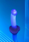 Podświetlane dildo silikonowe z przyssawką – 6 trybów LED - 18 cm
