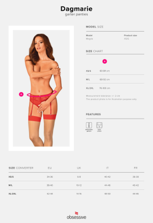 Seksowne figi z paskami do  pończoch