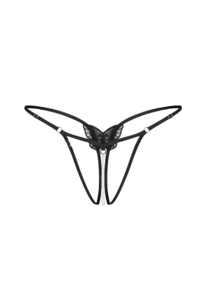 Stringi typu crotchless z ozdobnym detalem