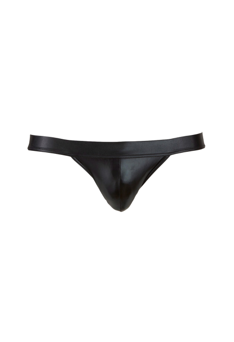 Czarny jockstrap o błyszczącym wykończeniu