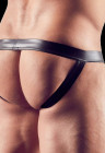 Czarny jockstrap o błyszczącym wykończeniu