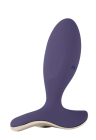 Fioletowy korek analny z możliwością sterowania aplikacją mobilną