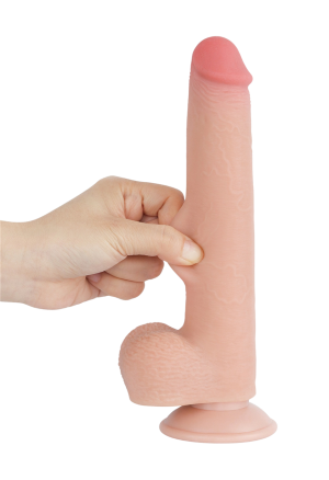 Ultra realistyczne dildo z przyssawką  i funkcją ruchomej skórki- 22 cm