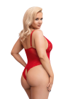 Ogniste, uwodzicielskie body z czerwonej koronki - Plus Size