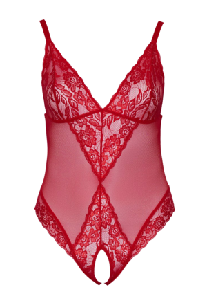 Ogniste, uwodzicielskie body z czerwonej koronki - Plus Size