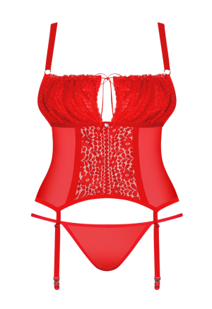 Czerwony gorset z koronką w rozmiarze plus size
