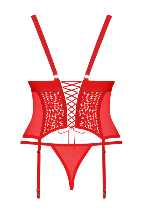 Czerwony gorset z koronką w rozmiarze plus size