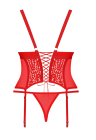 Czerwony gorset z koronką w rozmiarze plus size