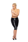 Błyszcząca, ołówkowa  spódnica - plus size
