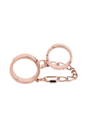 Metalowe kajdanki BDSM w kolorze różowego złota