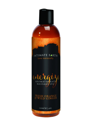 Intimate Earth - Organiczny olejek do masażu - pomarańcza i imbir, 120 ml
