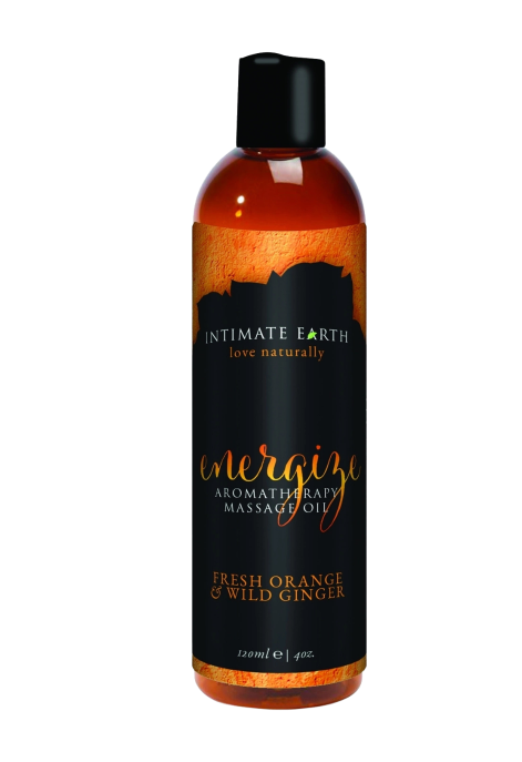 Intimate Earth - Organiczny olejek do masażu - pomarańcza i imbir, 120 ml