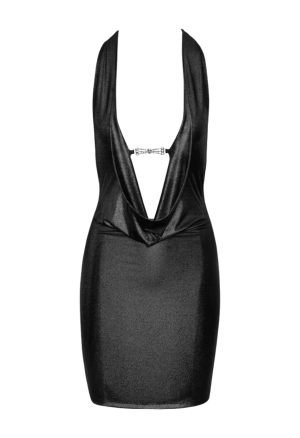 Połyskująca, seksowana sukienka mini z fenomenalnym dekoltem