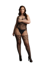 Koronkowy bodystocking z efektem pończoch plus size