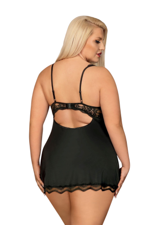 Kobieca babydoll z różaną koronką