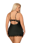 Kobieca babydoll z różaną koronką