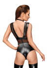 Ekskluzywne body wetlook z aksamitnym chokerem