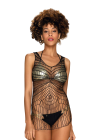 Seksowna sukienka plażowa o geometrycznym splocie