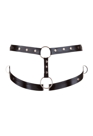Elastyczny jockstrap z pasków z metalowym pierścieniem