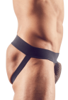 Czarne slipy męskie - Jockstrap z siateczką na przodzie, rozmiar S
