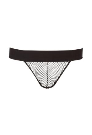 Czarne slipy męskie - Jockstrap z siateczką na przodzie, rozmiar S