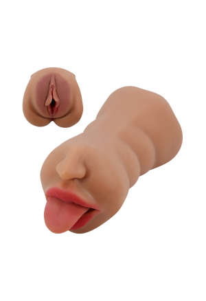 Masturbator z podwójnym kanałem do zróżnicowanej stymulacji