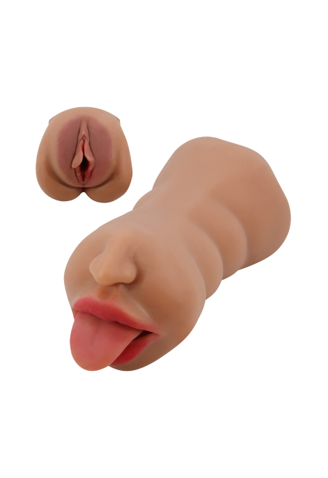 Masturbator z podwójnym kanałem do zróżnicowanej stymulacji