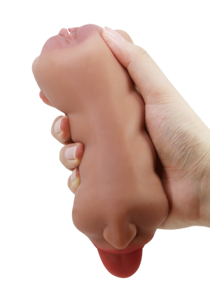 Masturbator z podwójnym kanałem do zróżnicowanej stymulacji