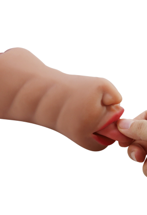 Masturbator z podwójnym kanałem do zróżnicowanej stymulacji
