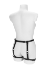 Elegancki, skórzany, czarny harness
