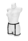 Elegancki, skórzany, czarny harness