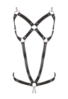 Wyrafinowany, wykonany z czarnej skóry harness