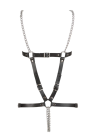 Wyrafinowany, wykonany z czarnej skóry harness